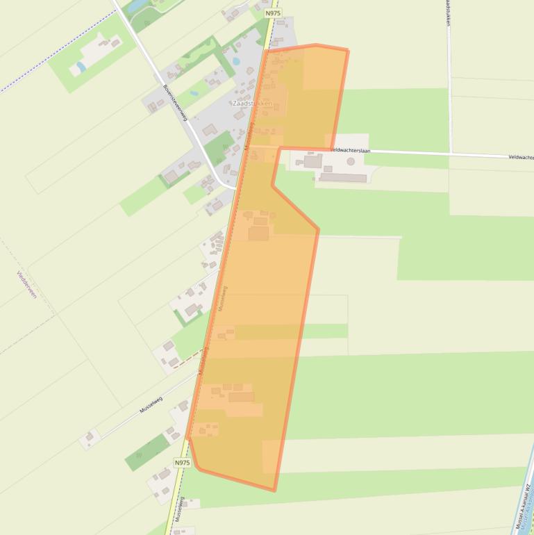 Kaart van postcodegebied 9584AC.
