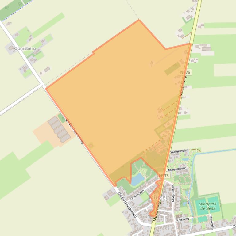 Kaart van postcodegebied 9584AG.