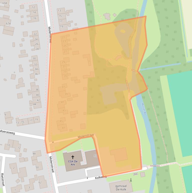 Kaart van postcodegebied 9584AR.