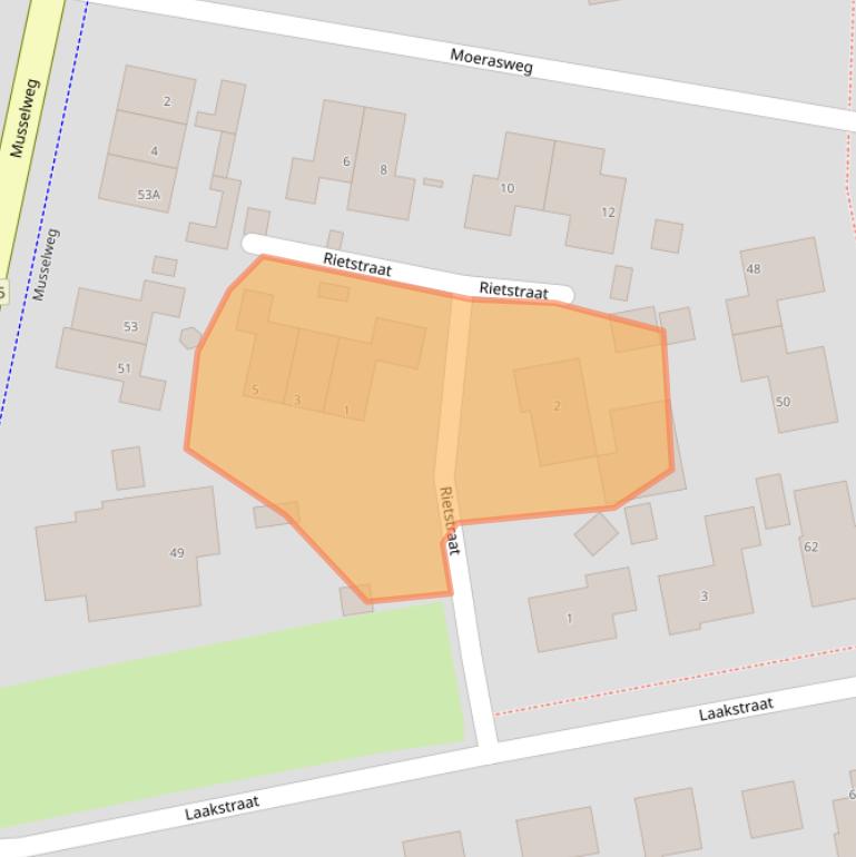 Kaart van postcodegebied 9584AZ.