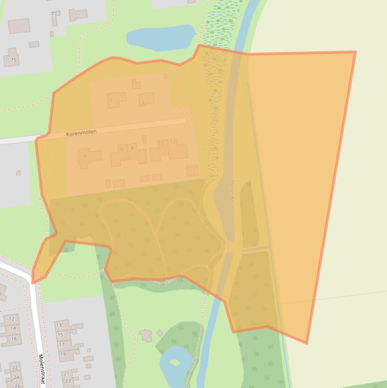 Kaart van postcodegebied 9584BC.