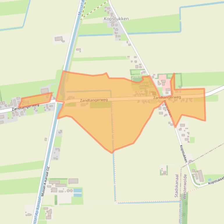 Kaart van postcodegebied 9584TA.