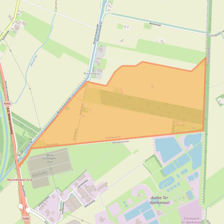 Kaart van postcodegebied 9584TB.