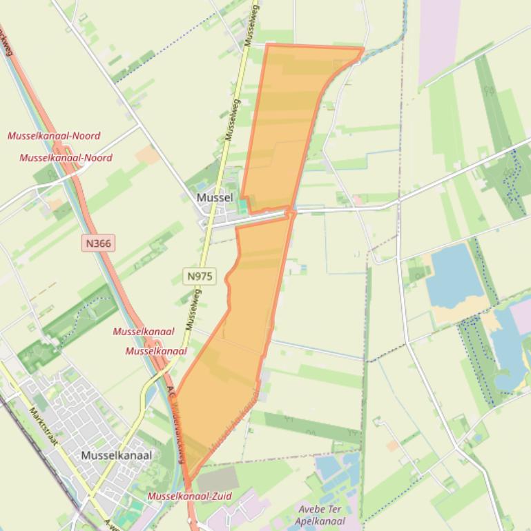 Kaart van postcodegebied 9584TC.