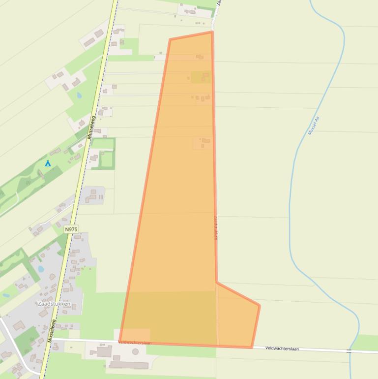 Kaart van postcodegebied 9584TJ.