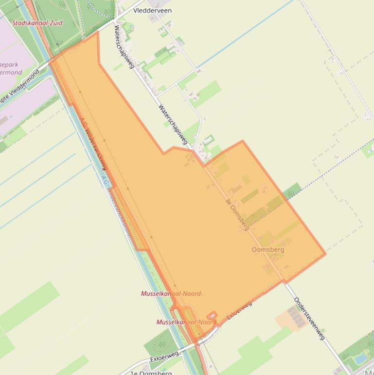 Kaart van postcodegebied 9585PG.