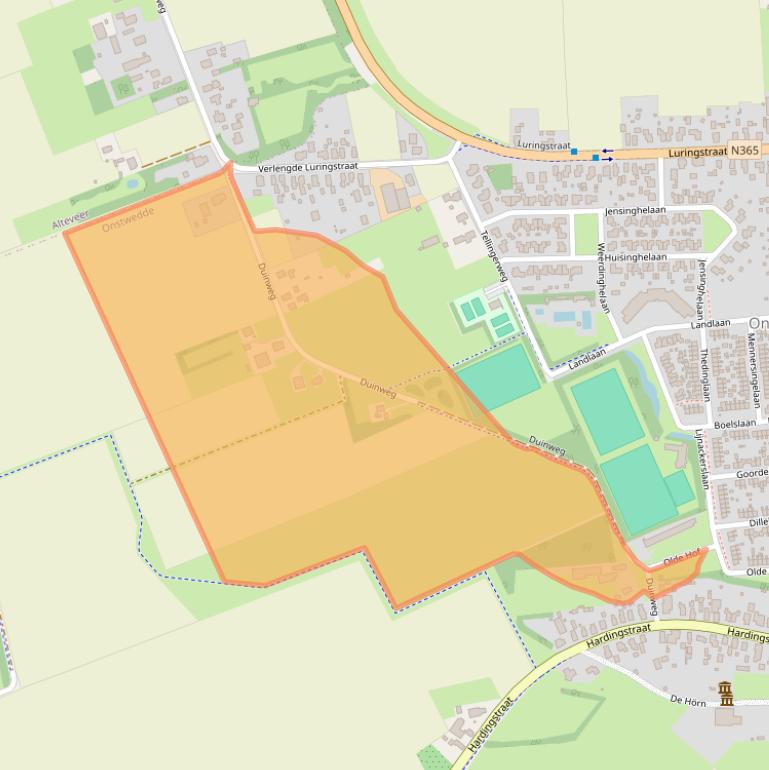 Kaart van postcodegebied 9591AC.