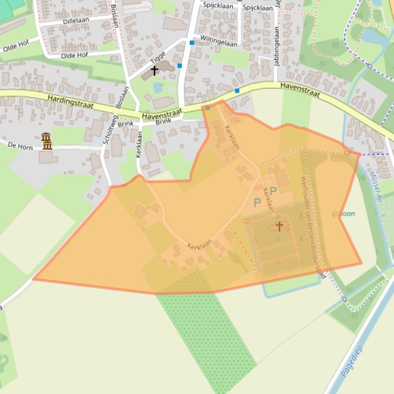 Kaart van postcodegebied 9591AH.