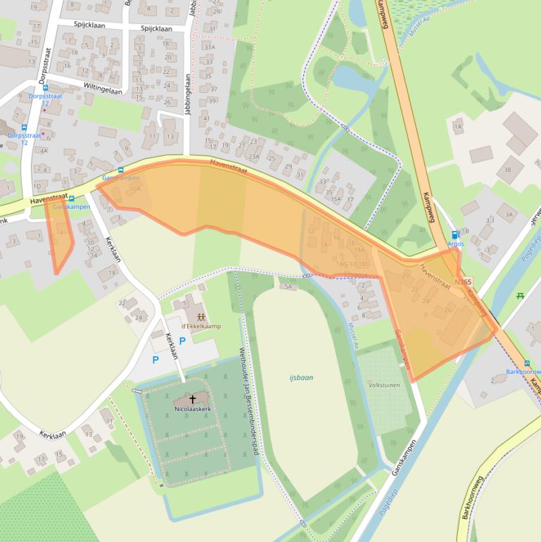Kaart van postcodegebied 9591AK.