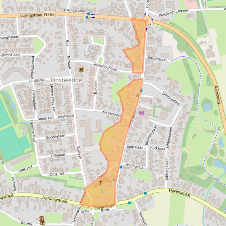 Kaart van postcodegebied 9591AR.