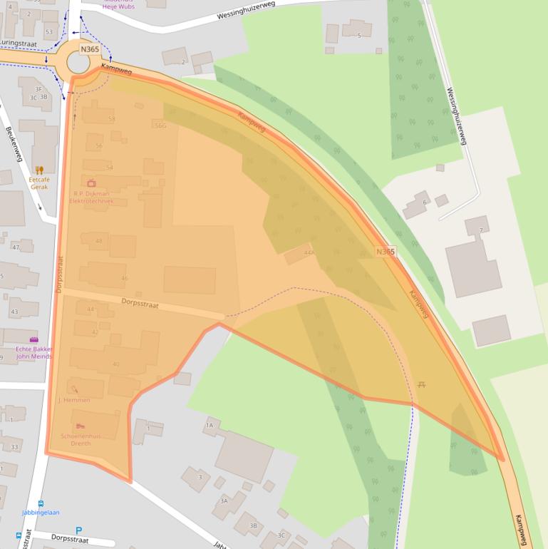 Kaart van postcodegebied 9591AV.