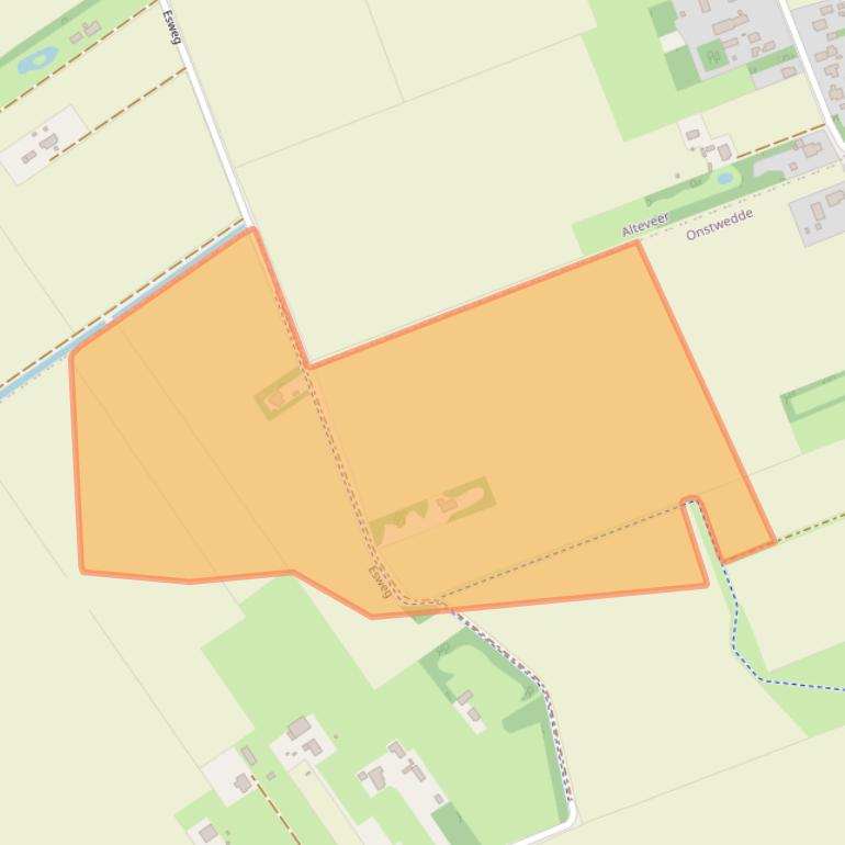 Kaart van postcodegebied 9591AZ.