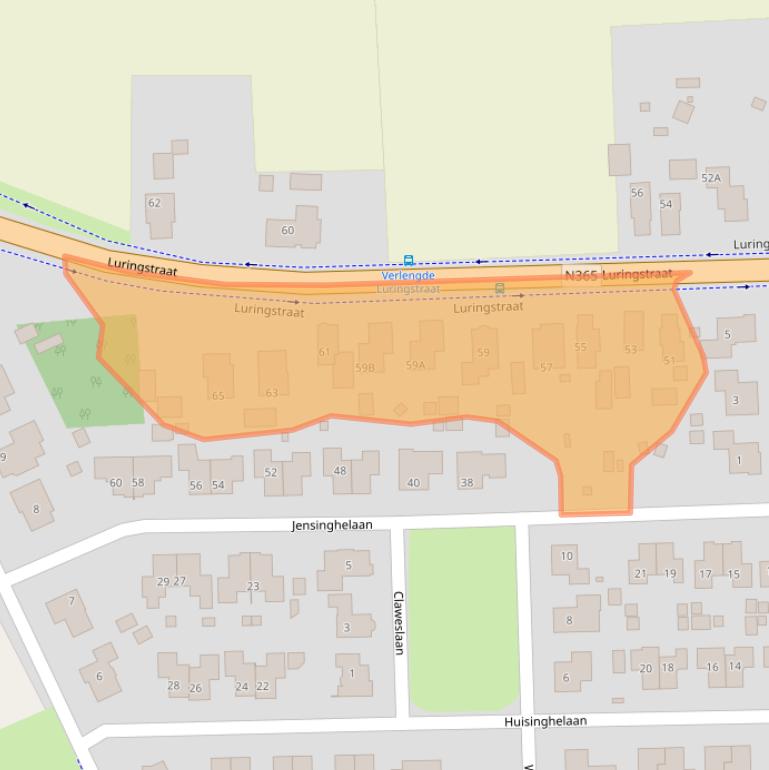 Kaart van postcodegebied 9591BC.