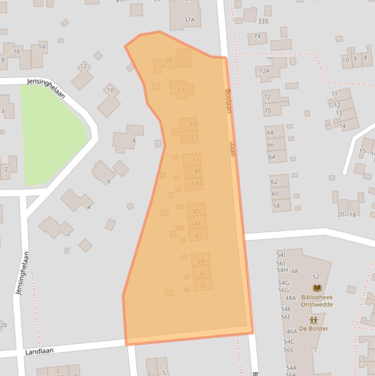 Kaart van postcodegebied 9591BH.