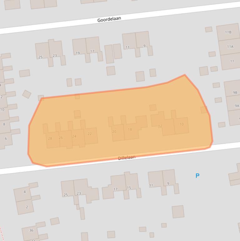 Kaart van postcodegebied 9591CG.