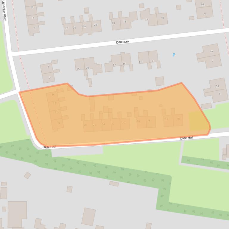 Kaart van postcodegebied 9591CJ.