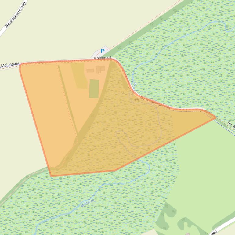 Kaart van postcodegebied 9591CP.