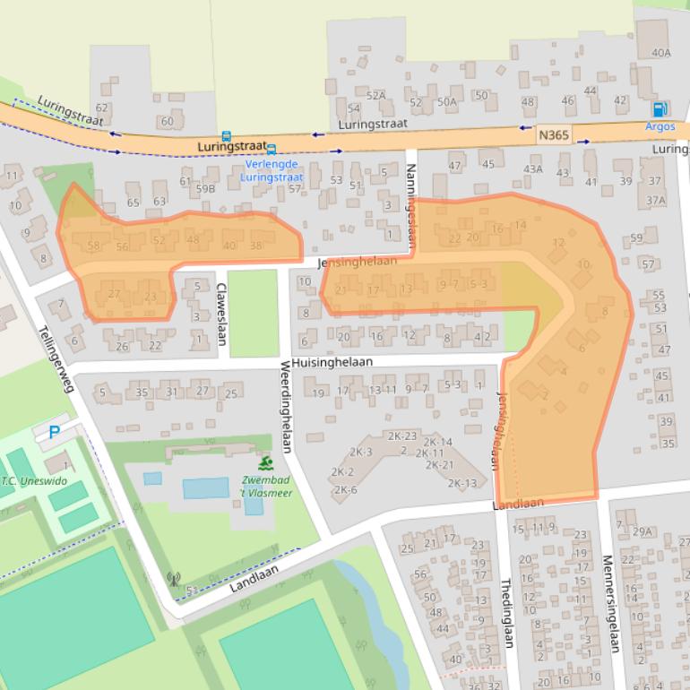 Kaart van postcodegebied 9591EB.