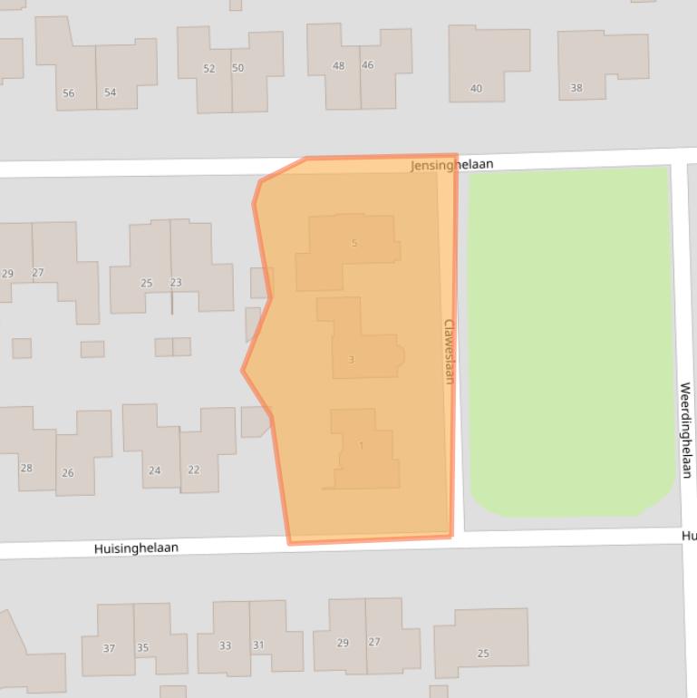 Kaart van postcodegebied 9591EG.