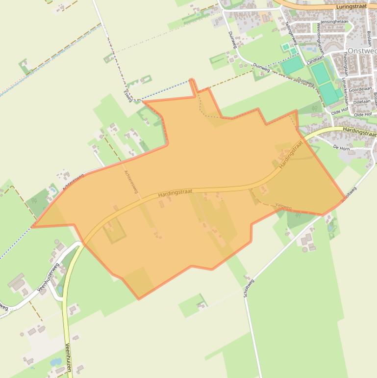 Kaart van postcodegebied 9591TA.