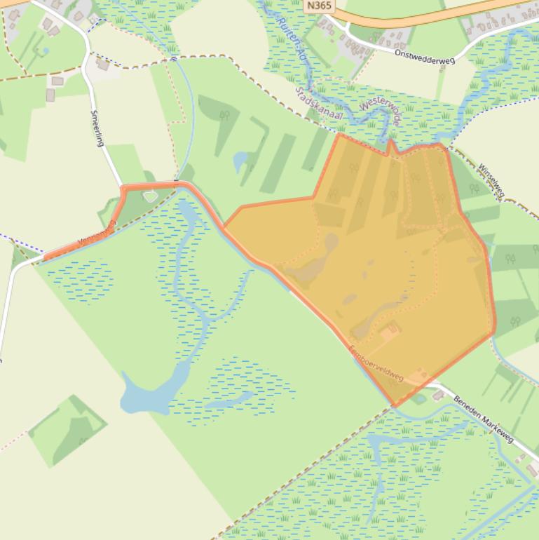 Kaart van postcodegebied 9591TM.