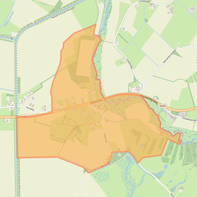 Kaart van postcodegebied 9591TX.