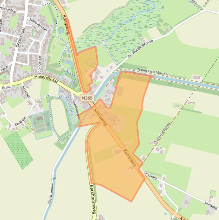 Kaart van postcodegebied 9591VC.