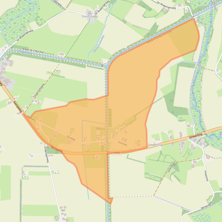 Kaart van postcodegebied 9591VD.