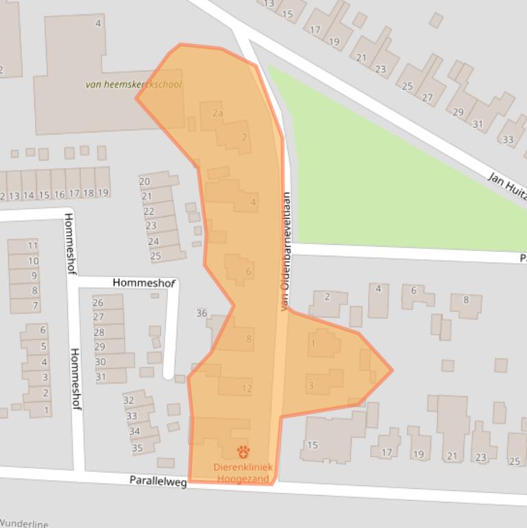 Kaart van postcodegebied 9601AM.