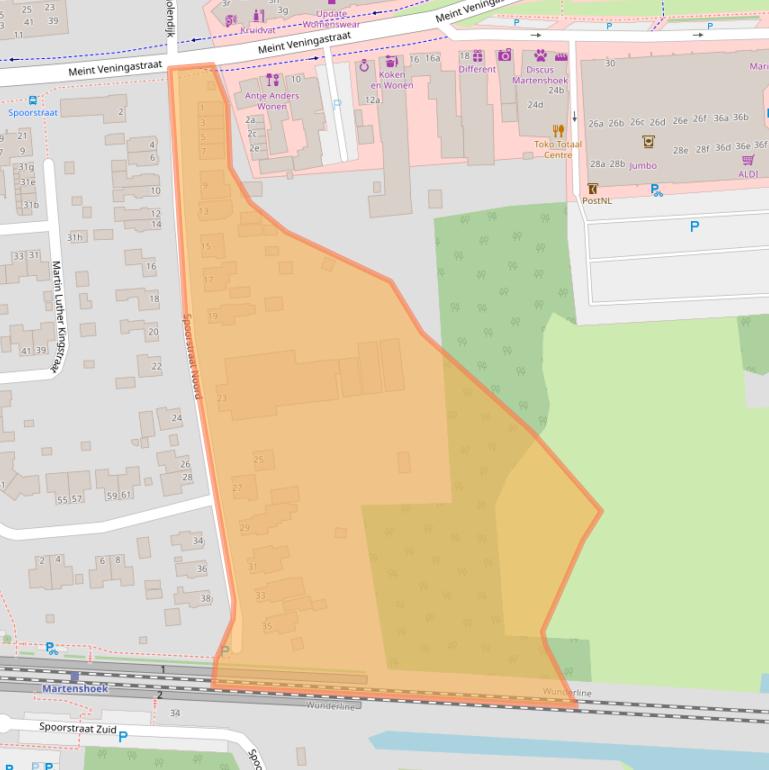 Kaart van postcodegebied 9601AX.