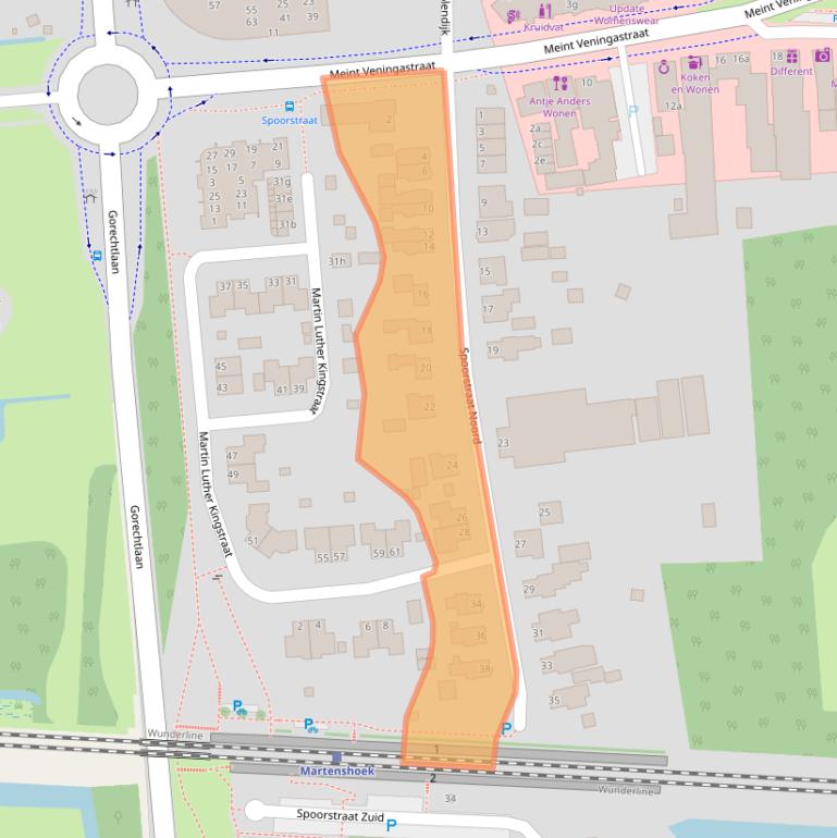 Kaart van postcodegebied 9601AZ.