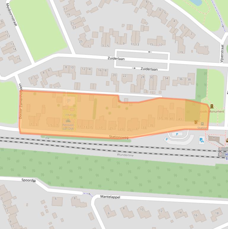 Kaart van postcodegebied 9601BH.