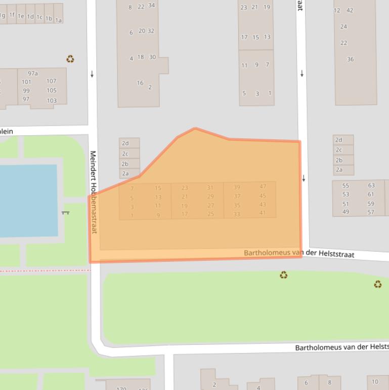 Kaart van postcodegebied 9601CA.