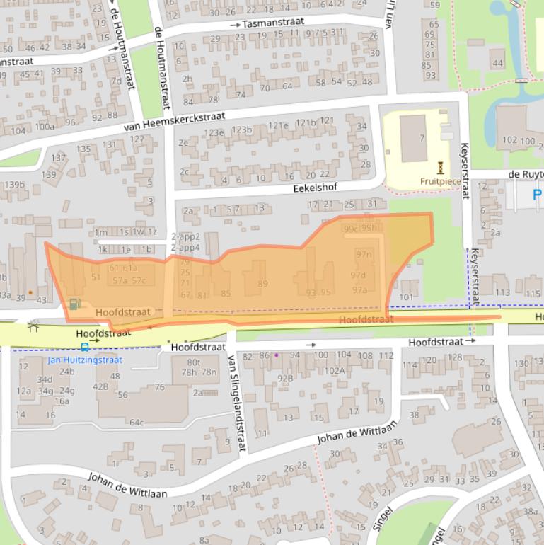 Kaart van postcodegebied 9601EB.