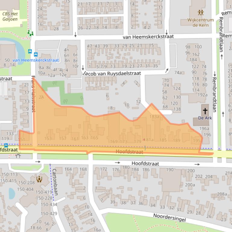 Kaart van postcodegebied 9601ED.