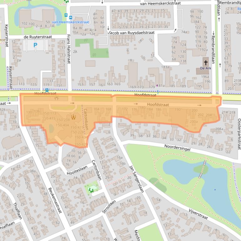 Kaart van postcodegebied 9601EM.