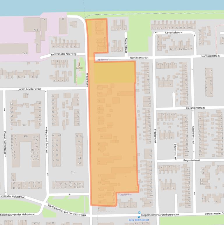 Kaart van postcodegebied 9601EX.