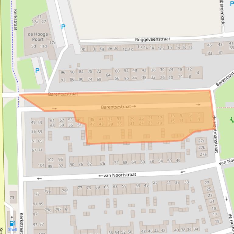 Kaart van postcodegebied 9601GA.