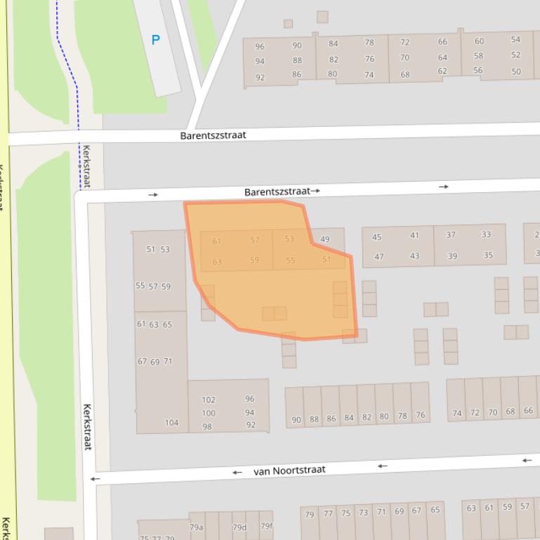 Kaart van postcodegebied 9601GB.