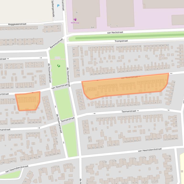 Kaart van postcodegebied 9601GK.