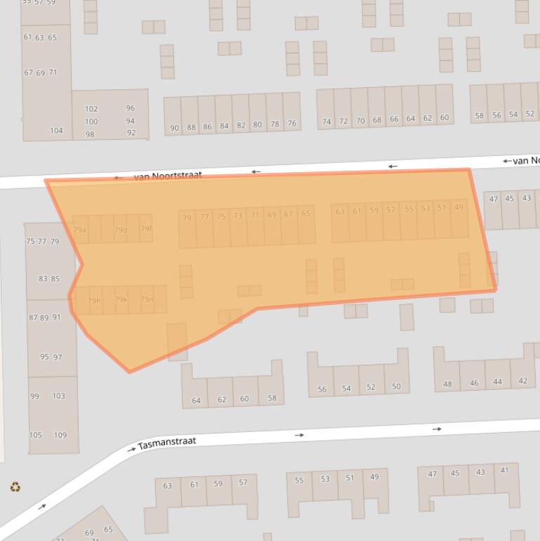 Kaart van postcodegebied 9601GL.
