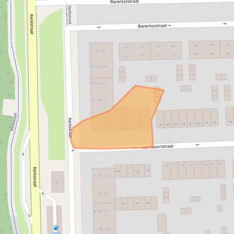 Kaart van postcodegebied 9601GP.