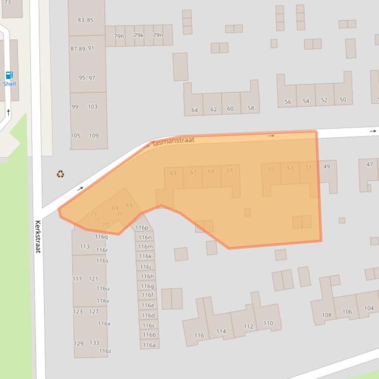 Kaart van postcodegebied 9601GS.