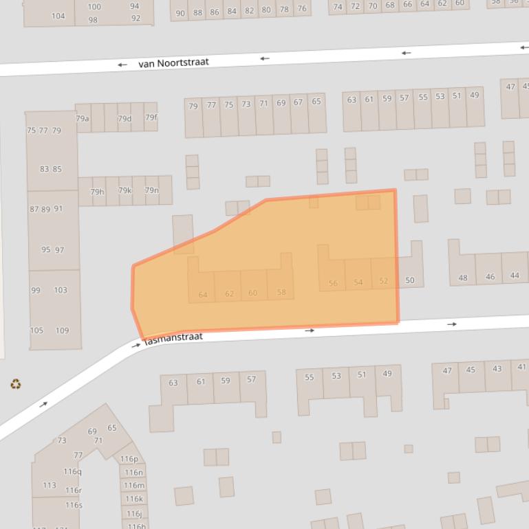 Kaart van postcodegebied 9601GV.