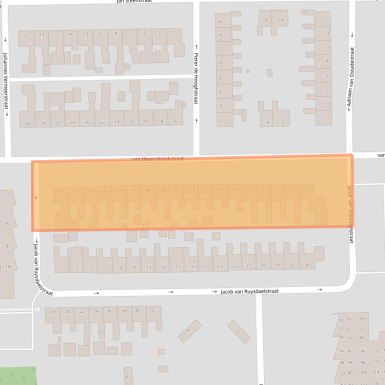 Kaart van postcodegebied 9601HA.