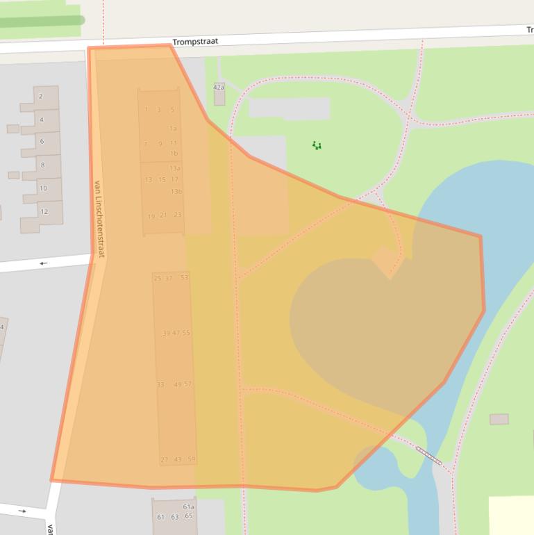 Kaart van postcodegebied 9601HH.