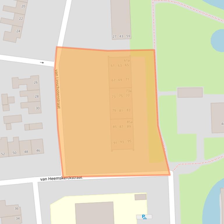 Kaart van postcodegebied 9601HJ.