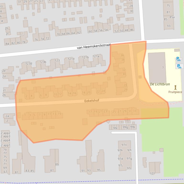 Kaart van postcodegebied 9601HV.