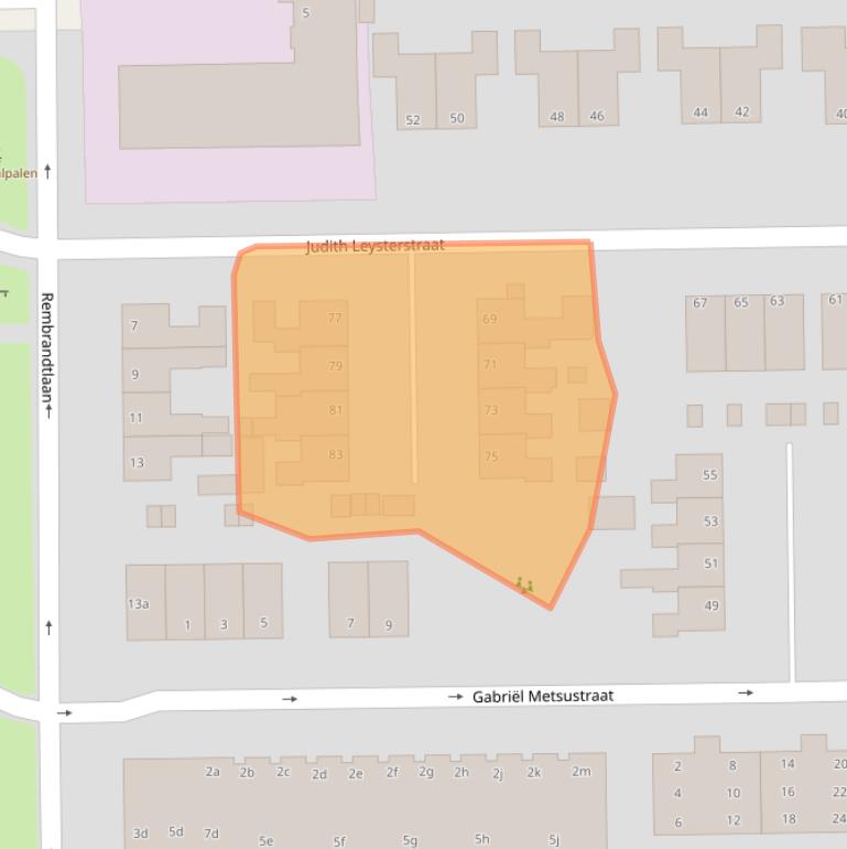 Kaart van postcodegebied 9601JC.