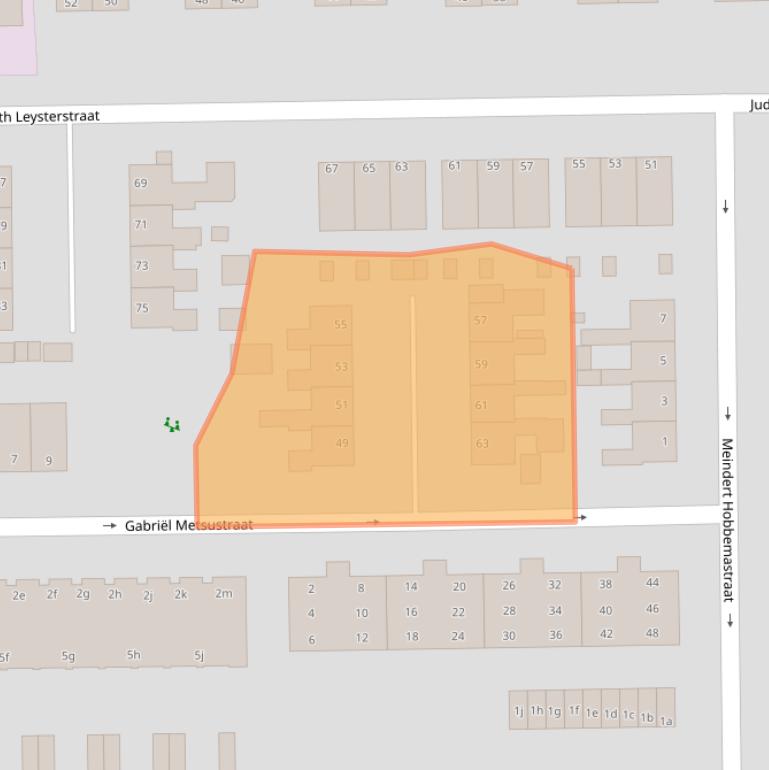 Kaart van postcodegebied 9601JJ.